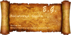 Balatonyi Gyula névjegykártya